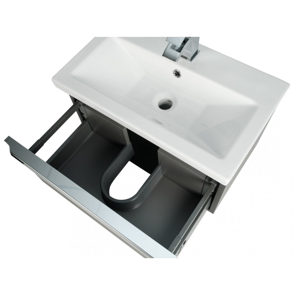 Kore Wall Hung 500mm Drawer Unit Matt Dark Grey