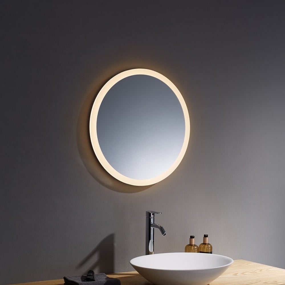 Burleigh Round Mirror with White Acrylic Edge