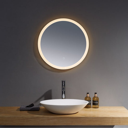 Burleigh Round Mirror with White Acrylic Edge