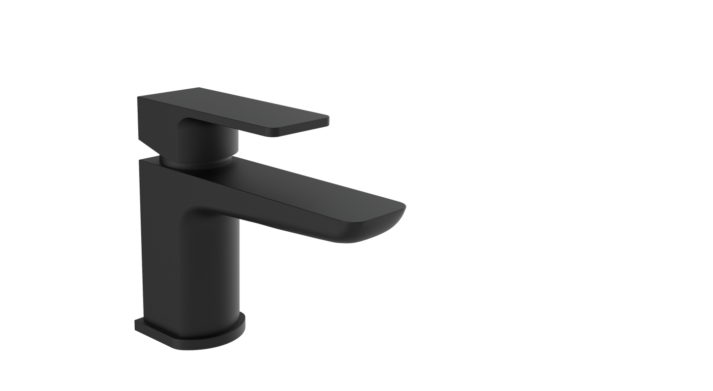 Kolt Mini Mono Basin Mixer with Click Waste – Matt Black