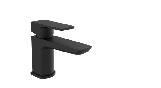 Kolt Mini Mono Basin Mixer with Click Waste – Matt Black
