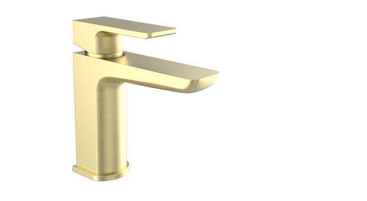 Kolt Mono Basin Mixer with Click Waste – Brushed Brass