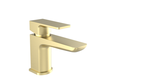 Kolt Mini Mono Basin Mixer with Click Waste – Brushed Brass