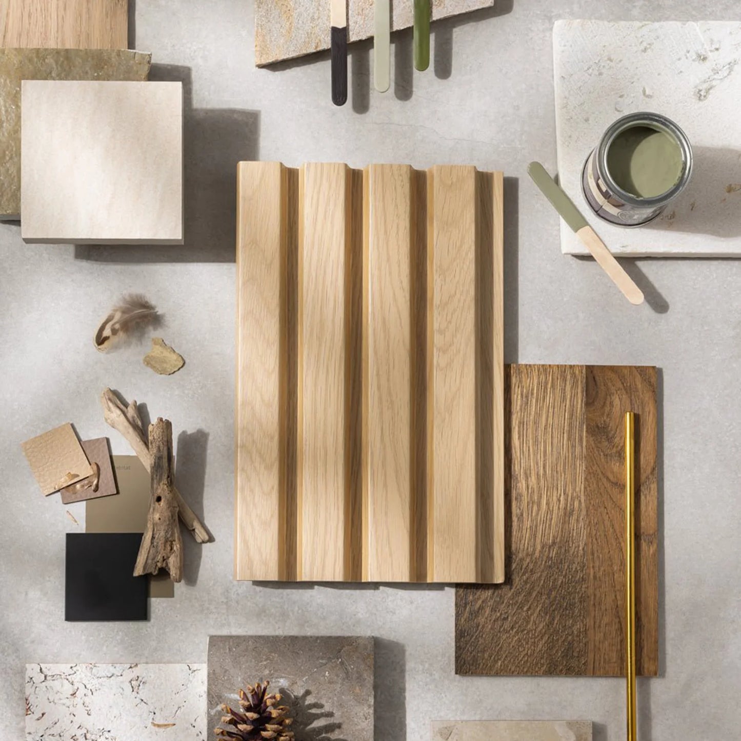 SlatWall Waterproof Natural Oak
