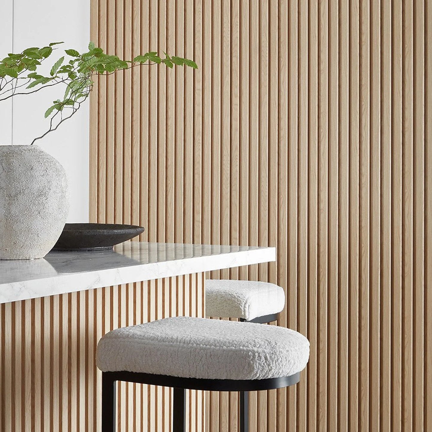 SlatWall Waterproof Natural Oak