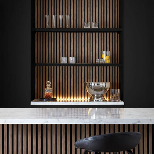 SlatWall Waterproof Walnut and Black
