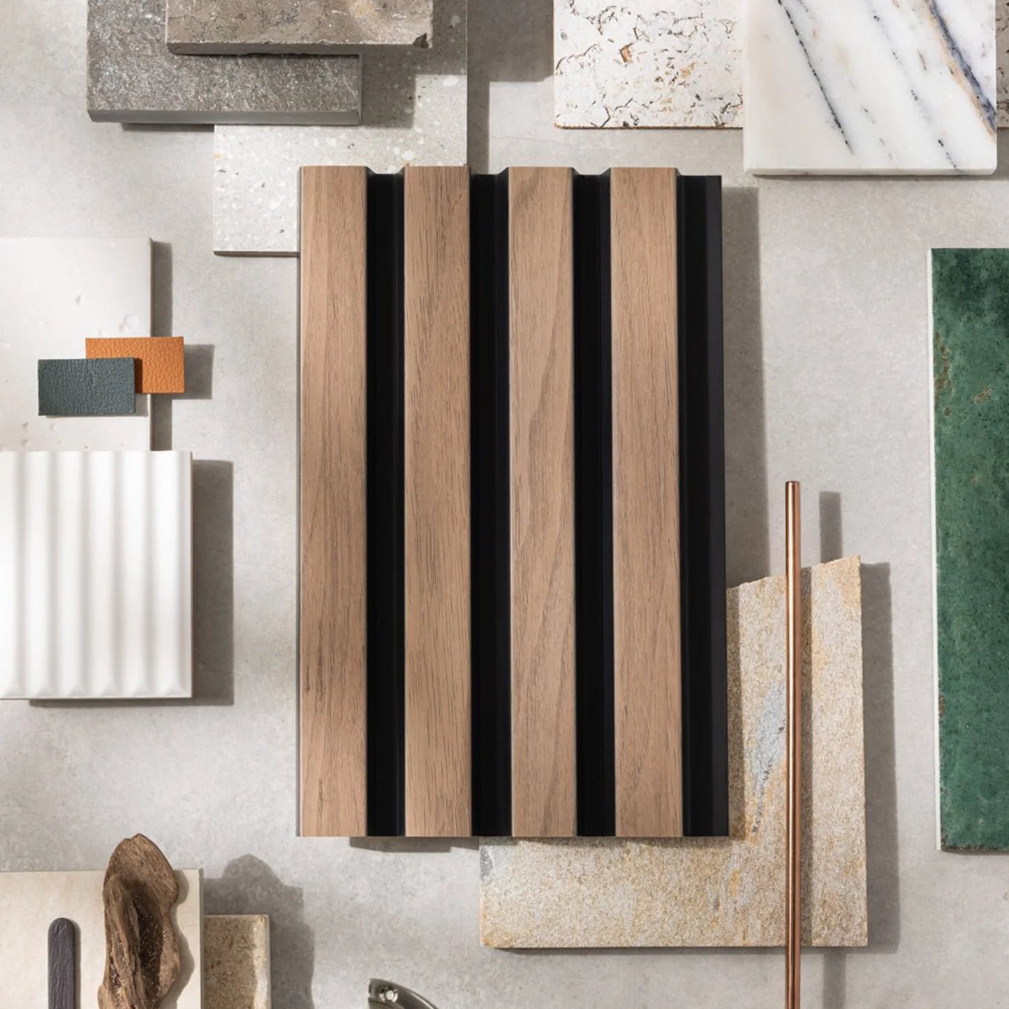 SlatWall Waterproof Walnut and Black